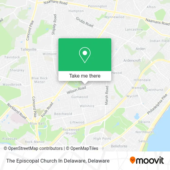 The Episcopal Church In Delaware map