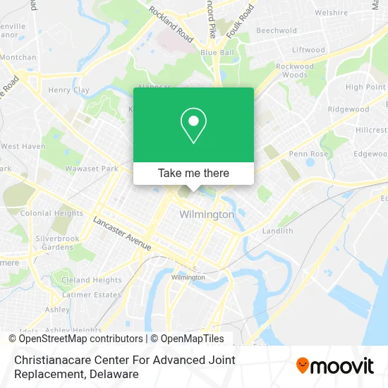 Christianacare Center For Advanced Joint Replacement map