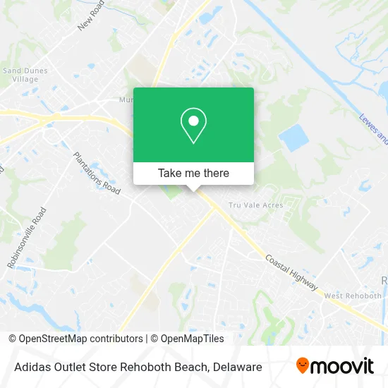 Adidas Outlet Store Rehoboth Beach map