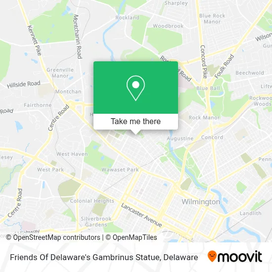 Friends Of Delaware's Gambrinus Statue map