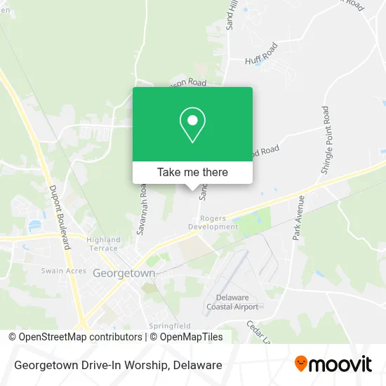 Georgetown Drive-In Worship map