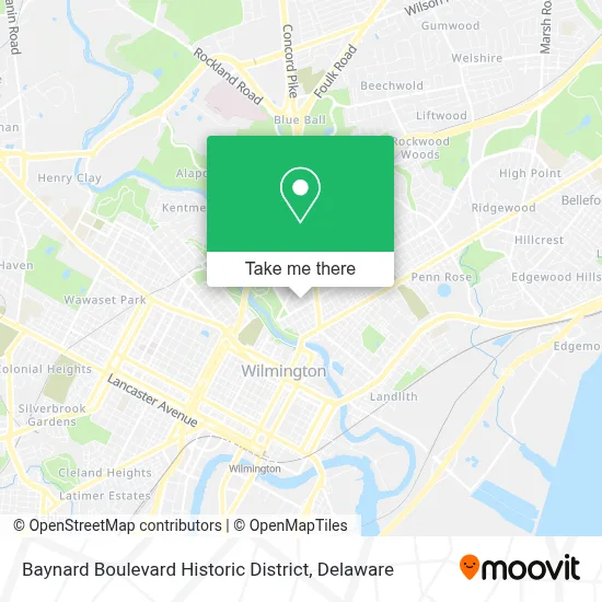 Baynard Boulevard Historic District map