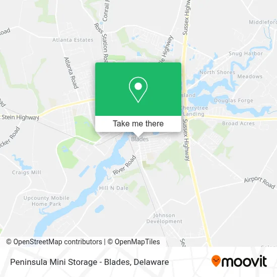 Peninsula Mini Storage - Blades map