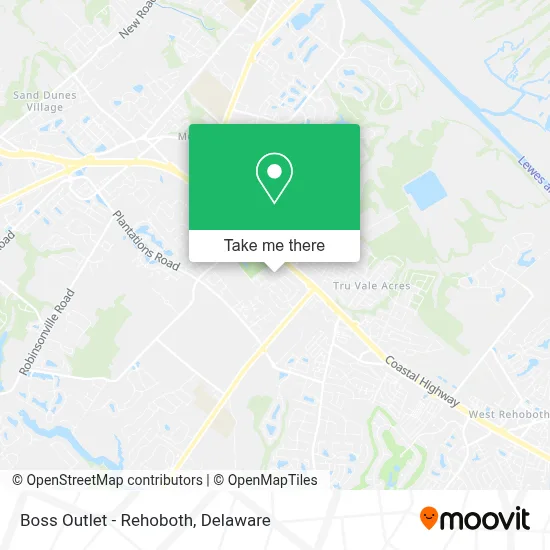 Boss Outlet - Rehoboth map