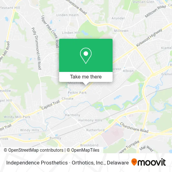 Independence Prosthetics · Orthotics, Inc. map