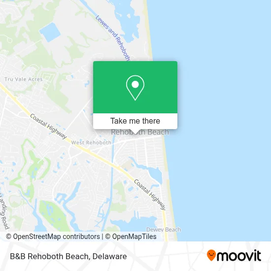 B&B Rehoboth Beach map