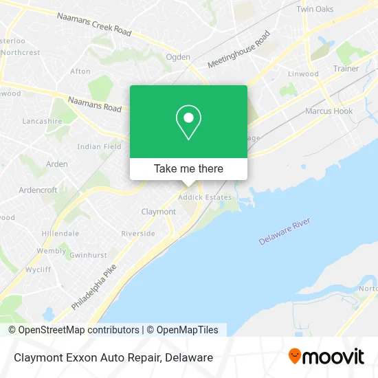 Claymont Exxon Auto Repair map