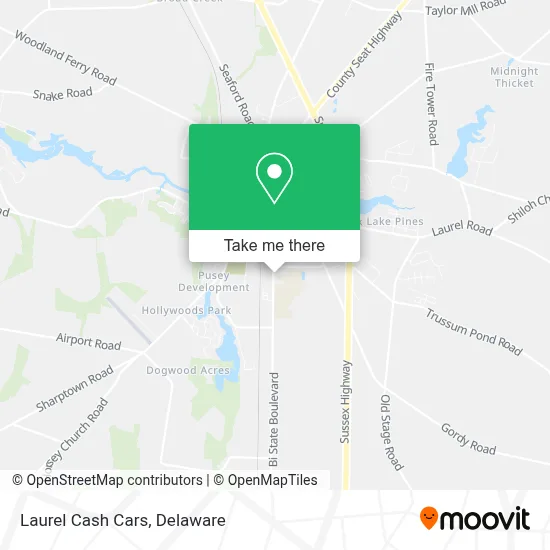 Laurel Cash Cars map