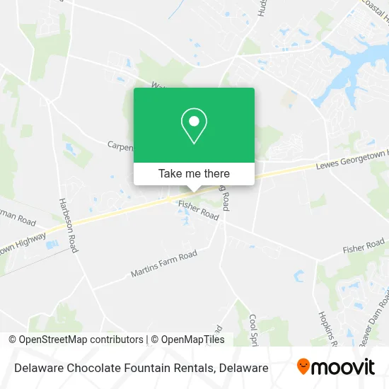 Delaware Chocolate Fountain Rentals map