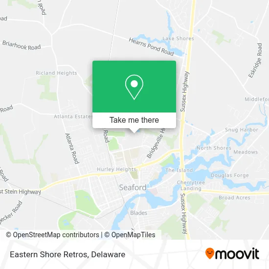 Eastern Shore Retros map