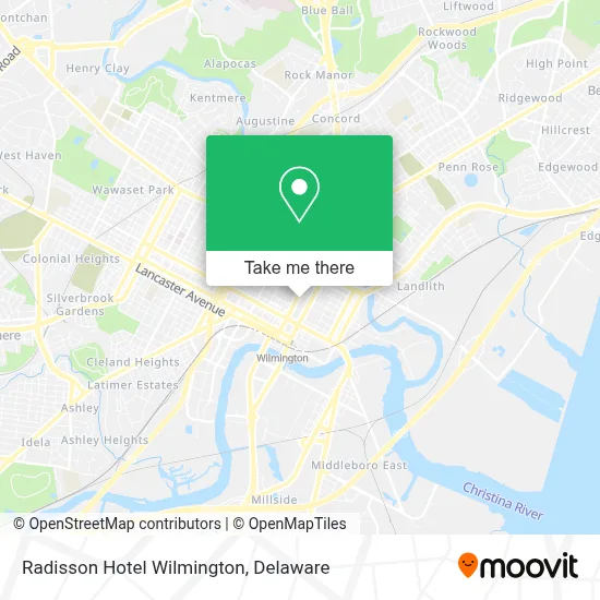 Radisson Hotel Wilmington map