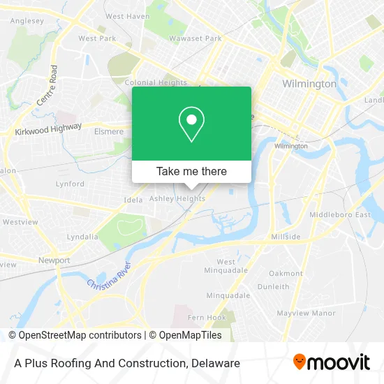 A Plus Roofing And Construction map