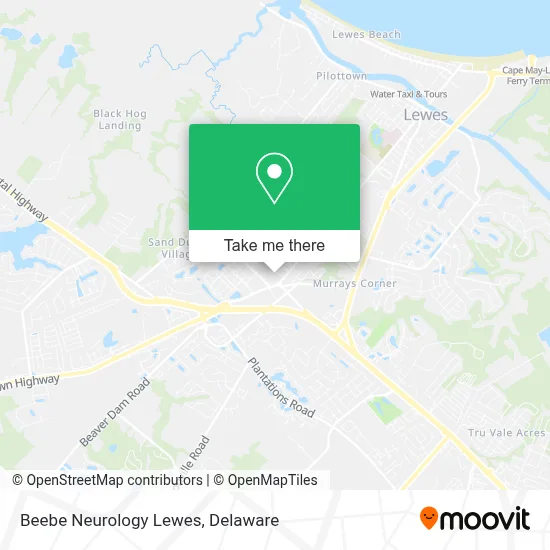 Beebe Neurology Lewes map