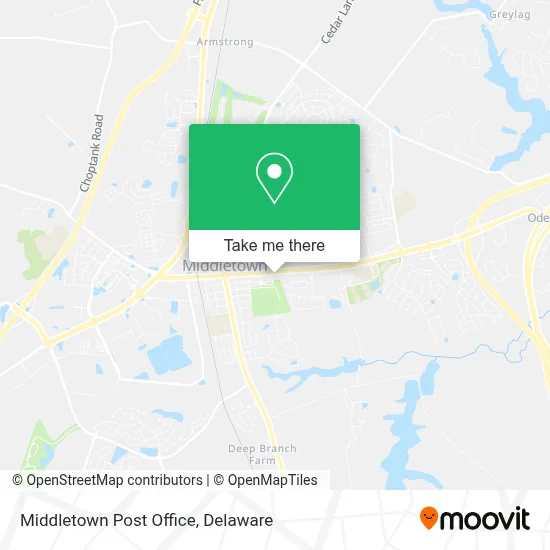 Middletown Post Office map