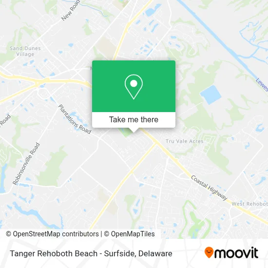 Tanger Rehoboth Beach - Surfside map