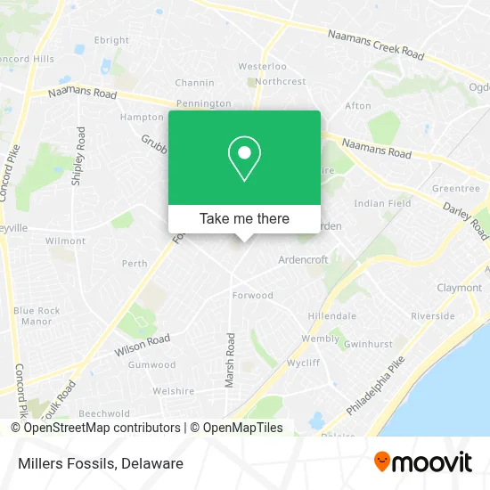 Millers Fossils map