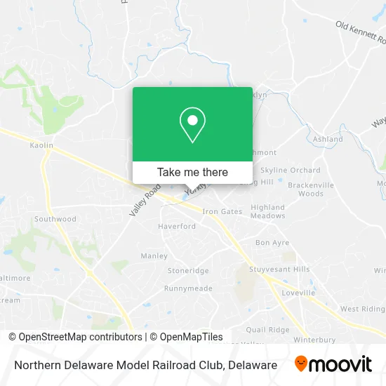 Northern Delaware Model Railroad Club map