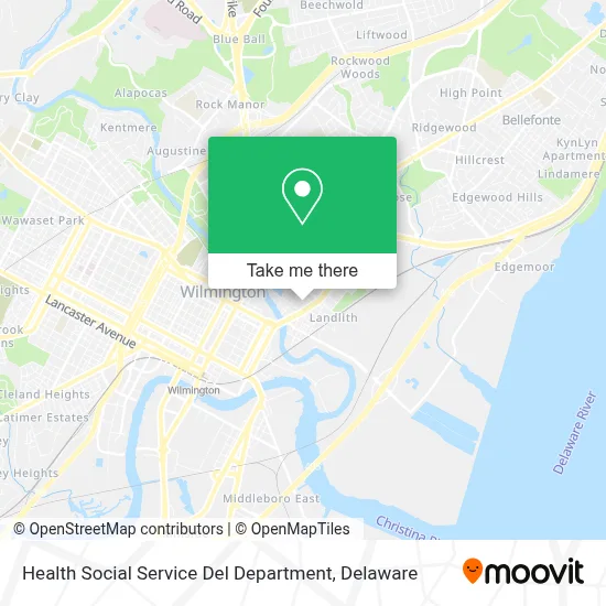 Health Social Service Del Department map