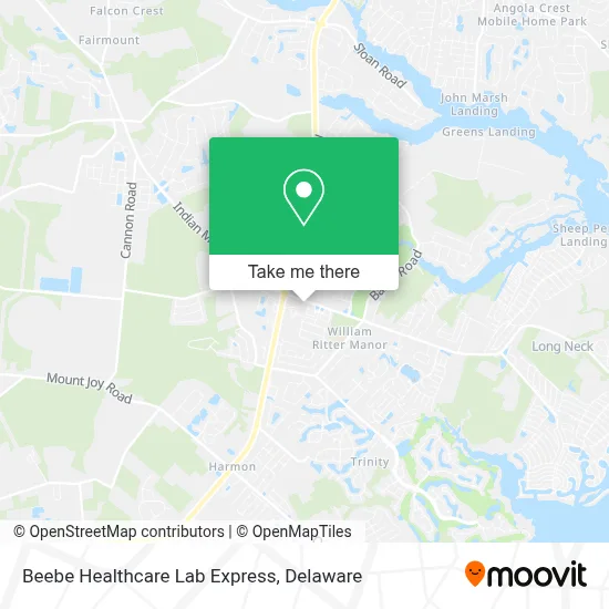 Beebe Healthcare Lab Express map