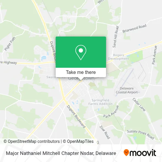 Major Nathaniel Mitchell Chapter Nsdar map