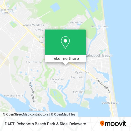 Mapa de DART: Rehoboth Beach Park & Ride