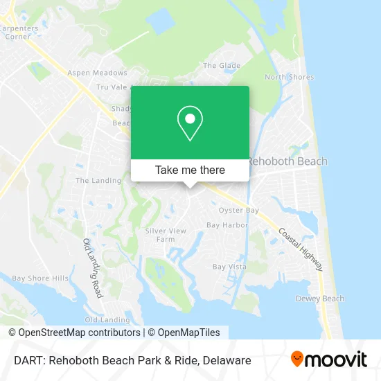 DART: Rehoboth Beach Park & Ride map
