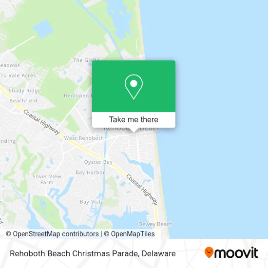 Rehoboth Beach Christmas Parade map