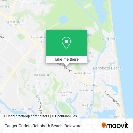 Tanger Outlets Rehoboth Beach map