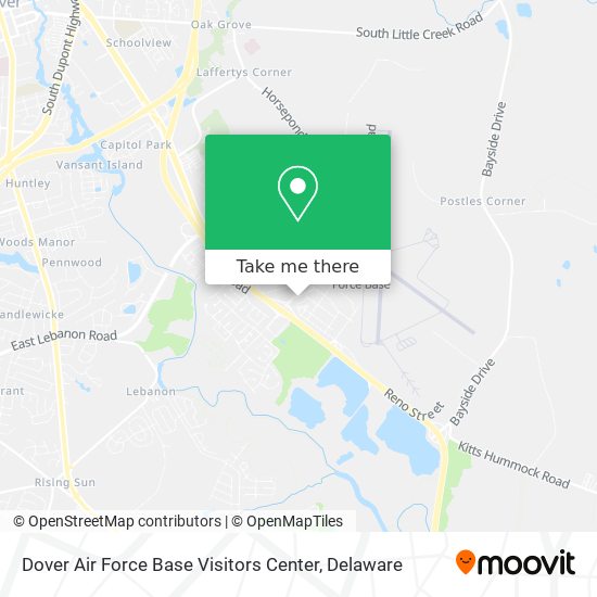 Dover Air Force Base Visitors Center map