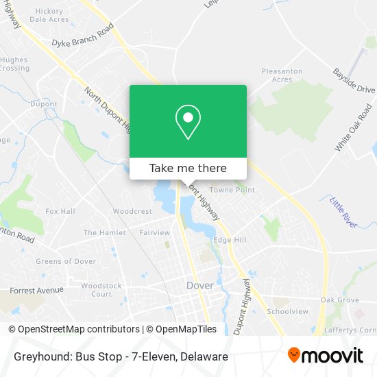 Greyhound: Bus Stop - 7-Eleven map