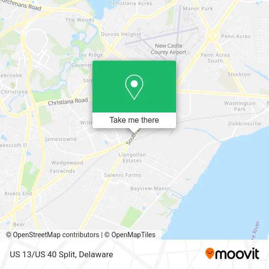 US 13/US 40 Split map