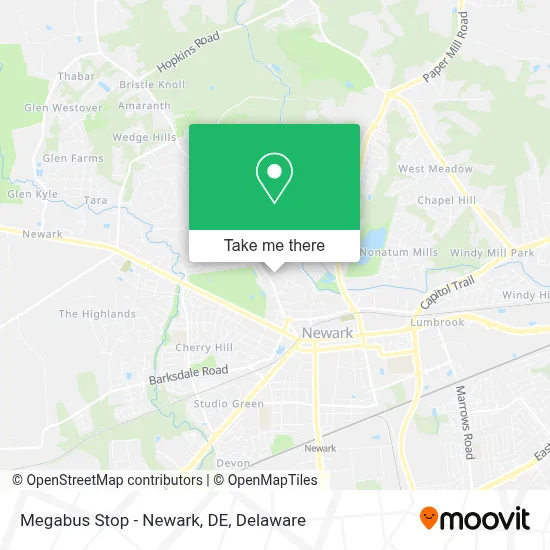 Megabus Stop - Newark, DE map