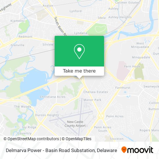 Mapa de Delmarva Power - Basin Road Substation