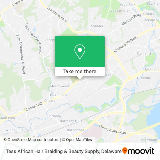 Mapa de Tess African Hair Braiding & Beauty Supply