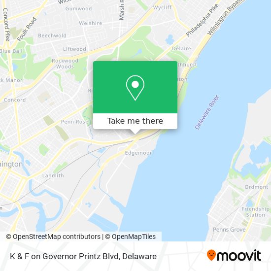 K & F on Governor Printz Blvd map