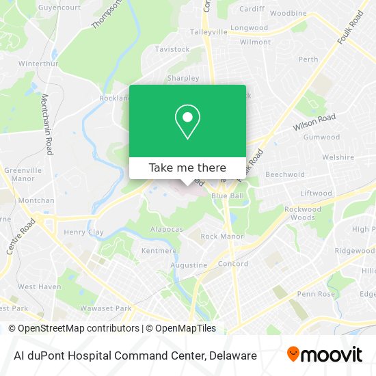 Mapa de AI duPont Hospital Command Center