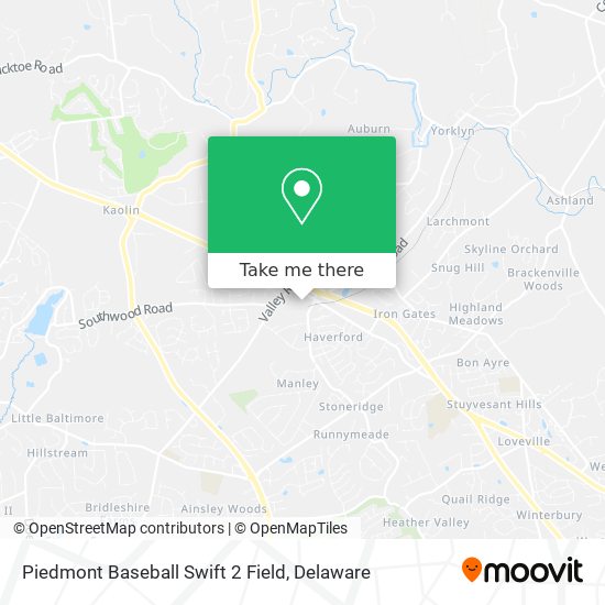Mapa de Piedmont Baseball Swift 2 Field