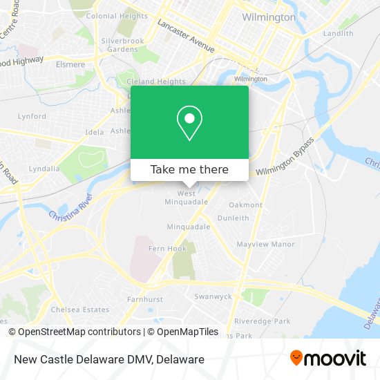 Mapa de New Castle Delaware DMV