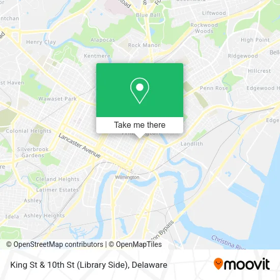 King St & 10th St (Library Side) map