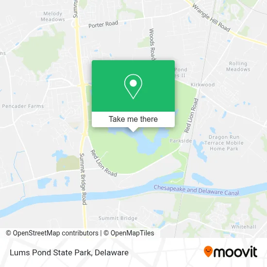 Lums Pond State Park map