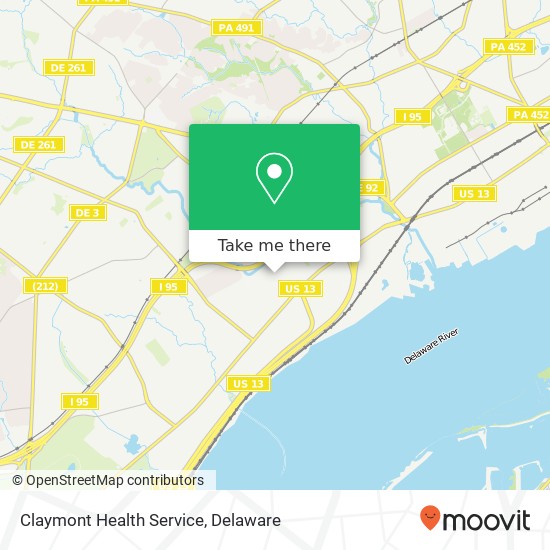 Claymont Health Service map