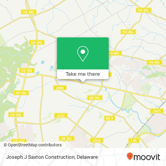 Joseph J Saxton Construction map