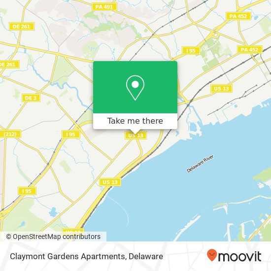 Mapa de Claymont Gardens Apartments