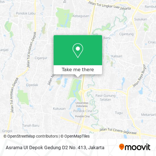 Asrama UI Depok Gedung D2 No. 413 map