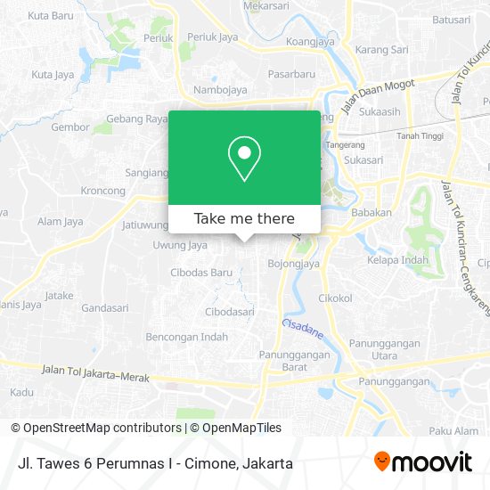 Jl. Tawes 6 Perumnas I - Cimone map