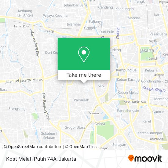 Kost Melati Putih 74A map