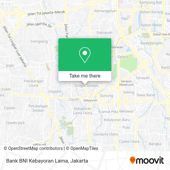 Bank BNI Kebayoran Lama map