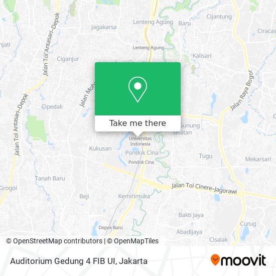 Auditorium Gedung 4 FIB UI map