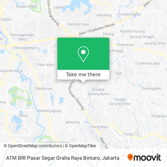 ATM BRI Pasar Segar Graha Raya Bintaro map