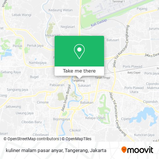 kuliner malam pasar anyar, Tangerang map